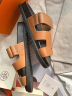 Hermes Chypre Sandal Naturel Black Smooth Calfskin Leather.