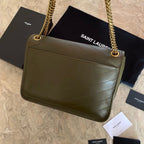 Saint Laurent NIKI baby Bag Green Ferragens Douradas