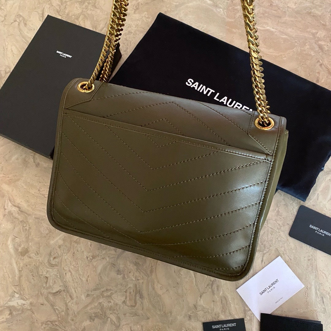 Saint Laurent NIKI baby Bag Green Ferragens Douradas