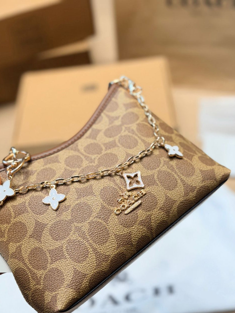 Coach Laurel Midnight Charm Shoulder Bag Brown