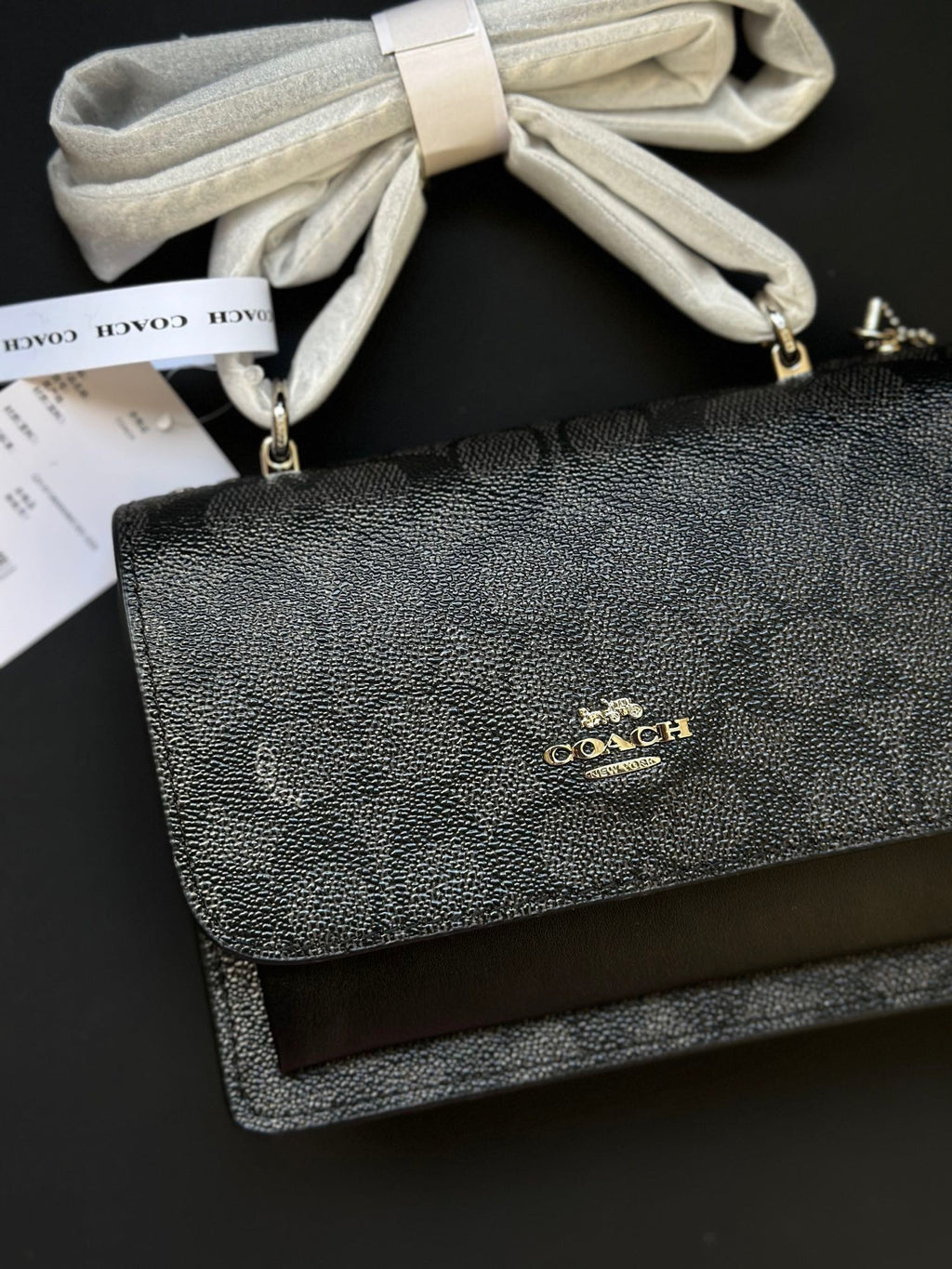 Coach Mini Klare Crossbody Bag Black Ferragens Douradas