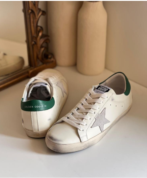 Golden Goose Superstar Leather Sneakers White/Green .