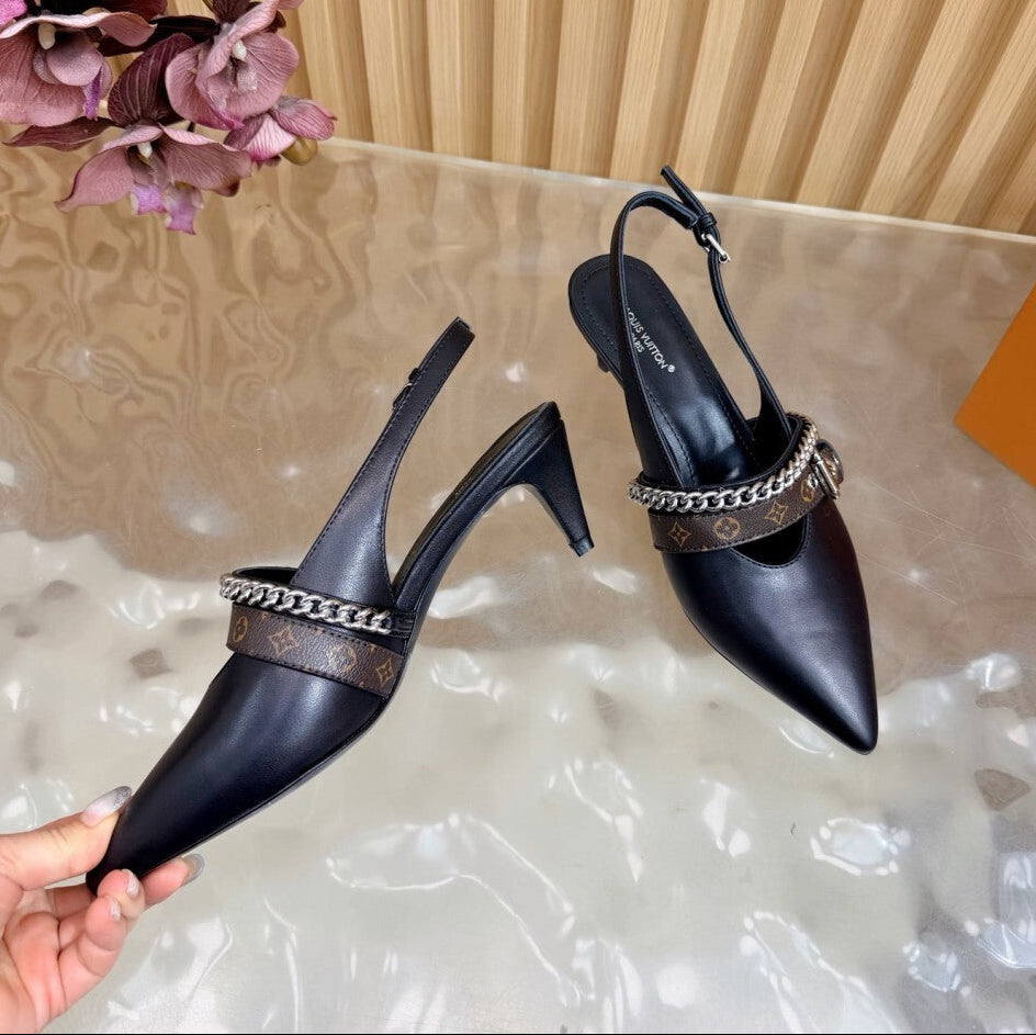 Louis Vuitton LV Vibe Slingback Pumps Black