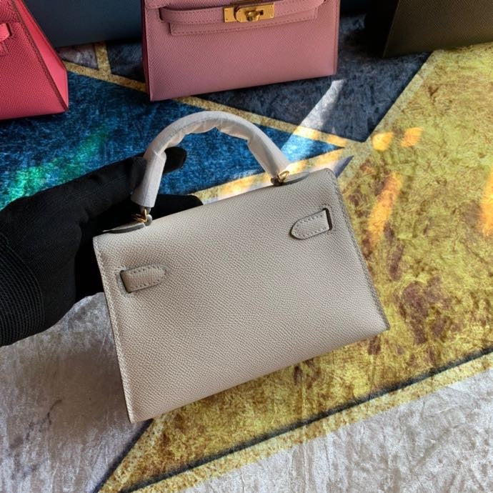 Bolsa Kelly Sellier Mini II Off-White (tamanho 20) .