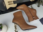 bota de cano curto Saint Laurent brown