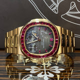 Relógio Patek Philippe Nautilus Bezel Set With Baguette Rubies