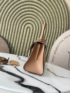 Delvaux Brillant Mini Leather Bag Beje Ferragens Prata