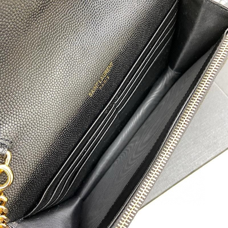 Saint Laurent Shoulder Bag Black Ferragens Douradas