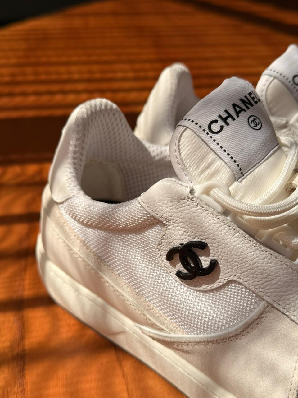 Chanel CC Logo White Sneakers
