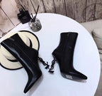 bota de cano curto Saint Laurent Opyum black
