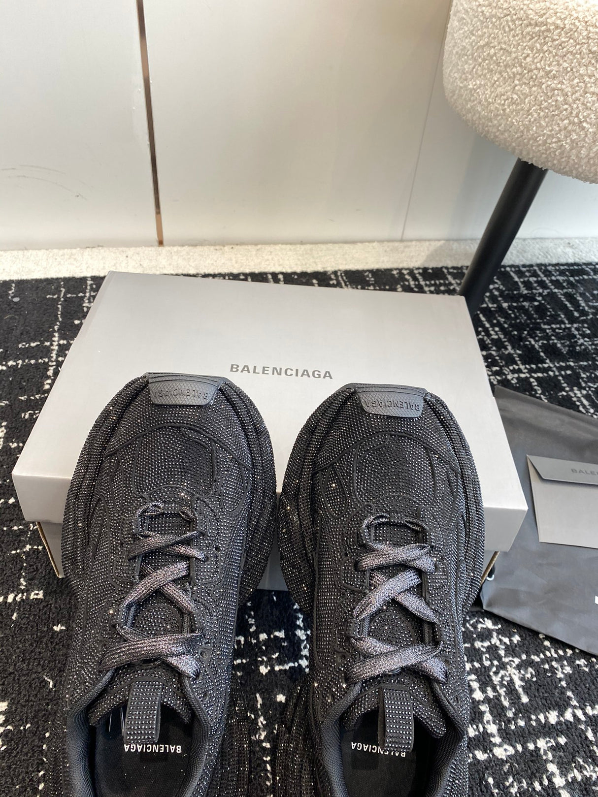 Balenciaga 3XL Black Rhinestones