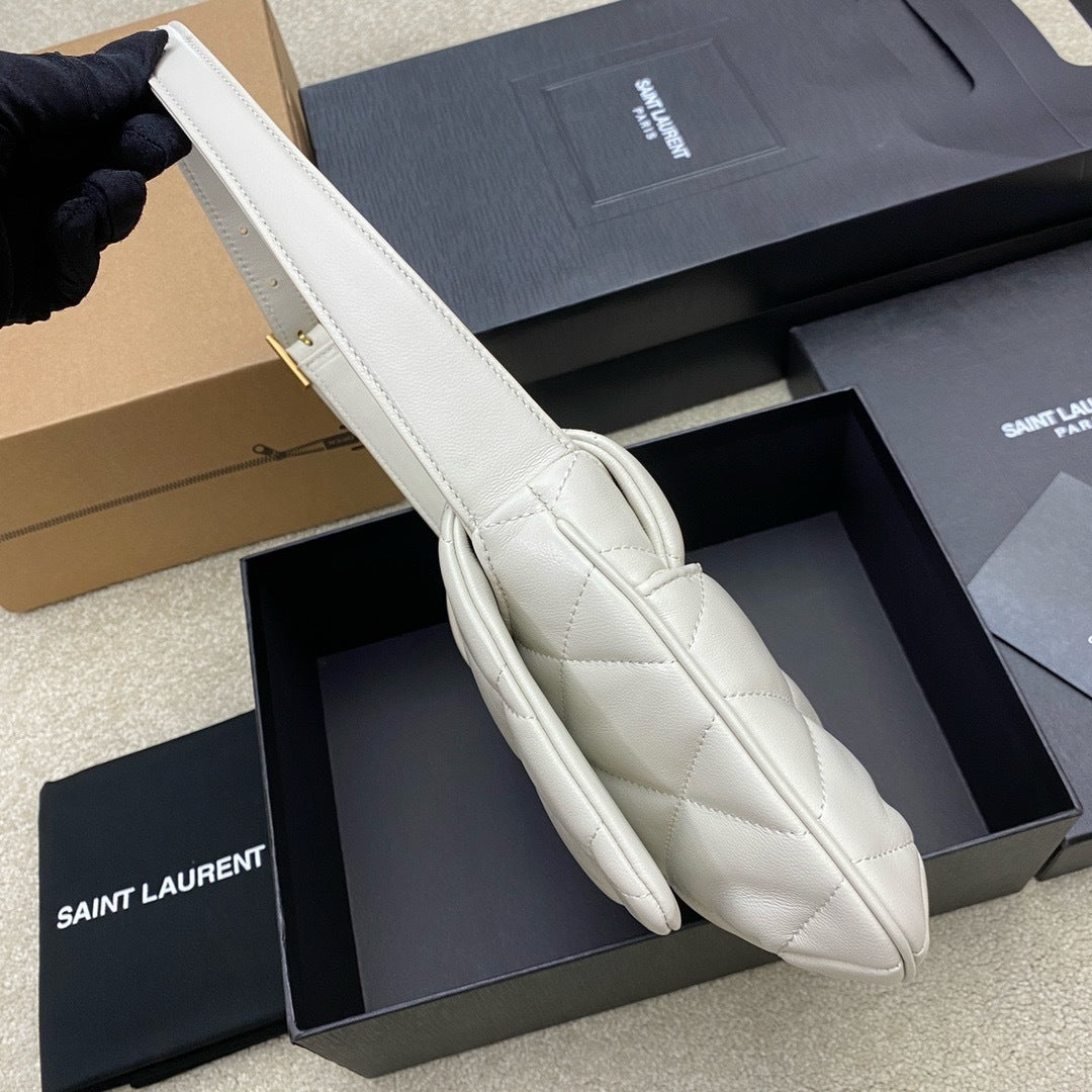 Saint Laurent Jamie Shoulder Bag Off White Ferragens Douradas