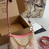 Coach Laurel Midnight Charm Shoulder Bag Beje/Pink