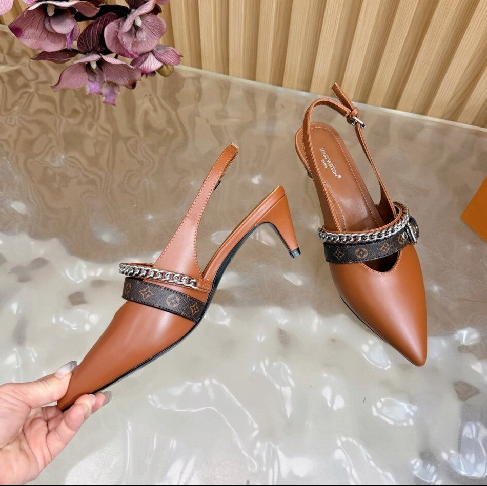 Louis Vuitton LV Vibe Slingback Pumps Brown