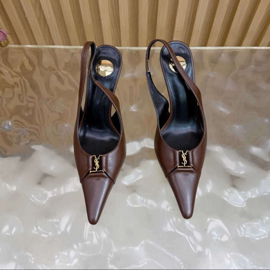 Scarpin Babylone Breteuil Saint Laurent  Brown Lambskin