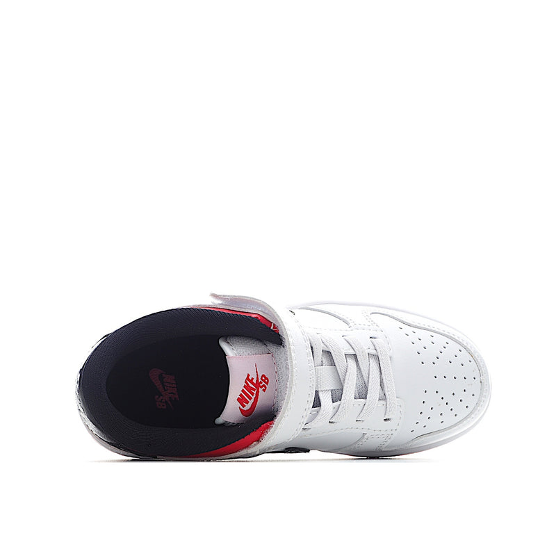 Nike SB Dunk Low White and Red Infantil