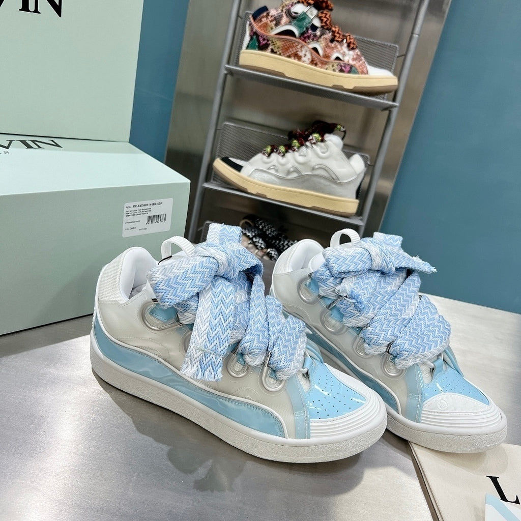 Lanvin Curb Sneaker White Light Blue – Manfrim Store