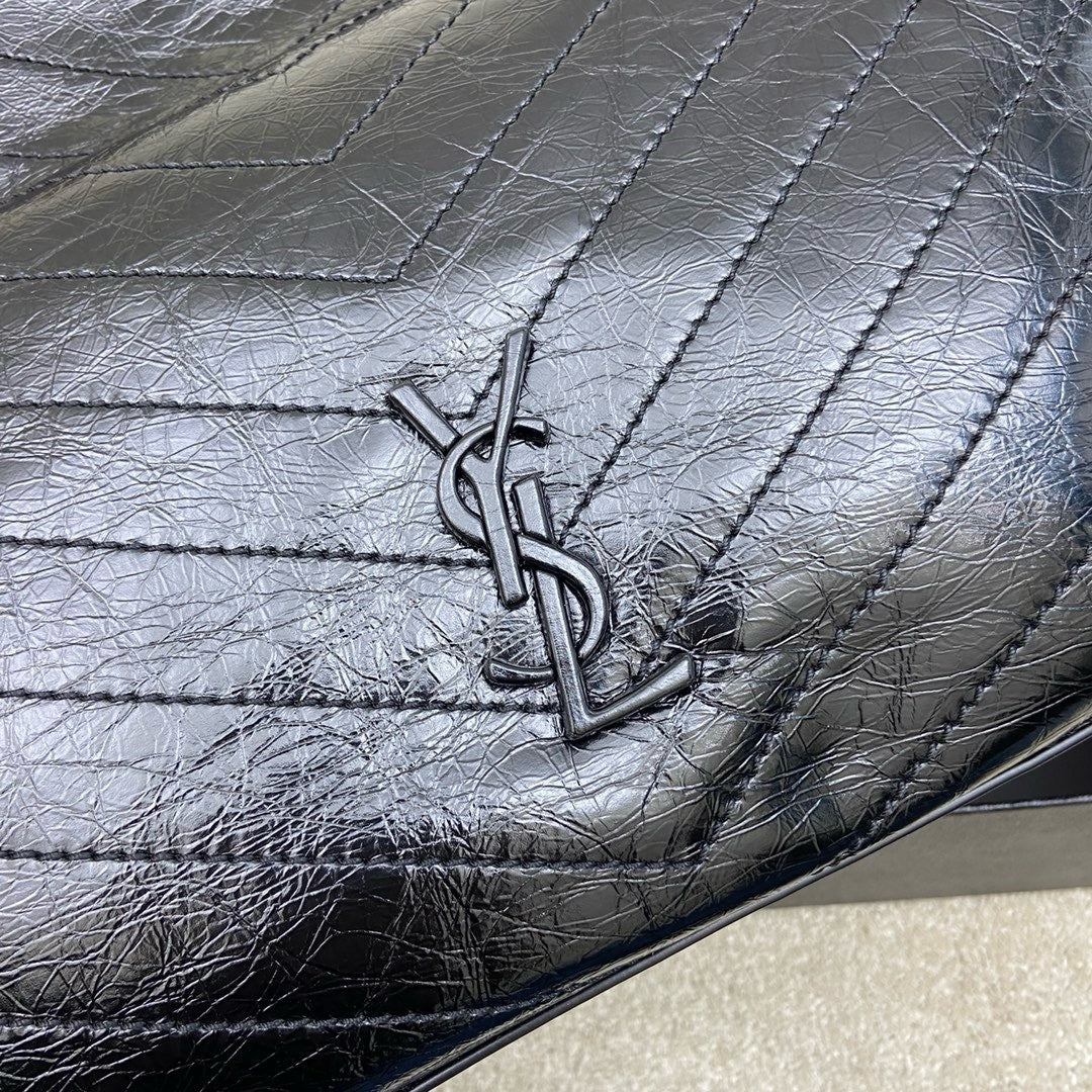 Saint Laurent Niki Shopping Bag Black Ferragens Prata