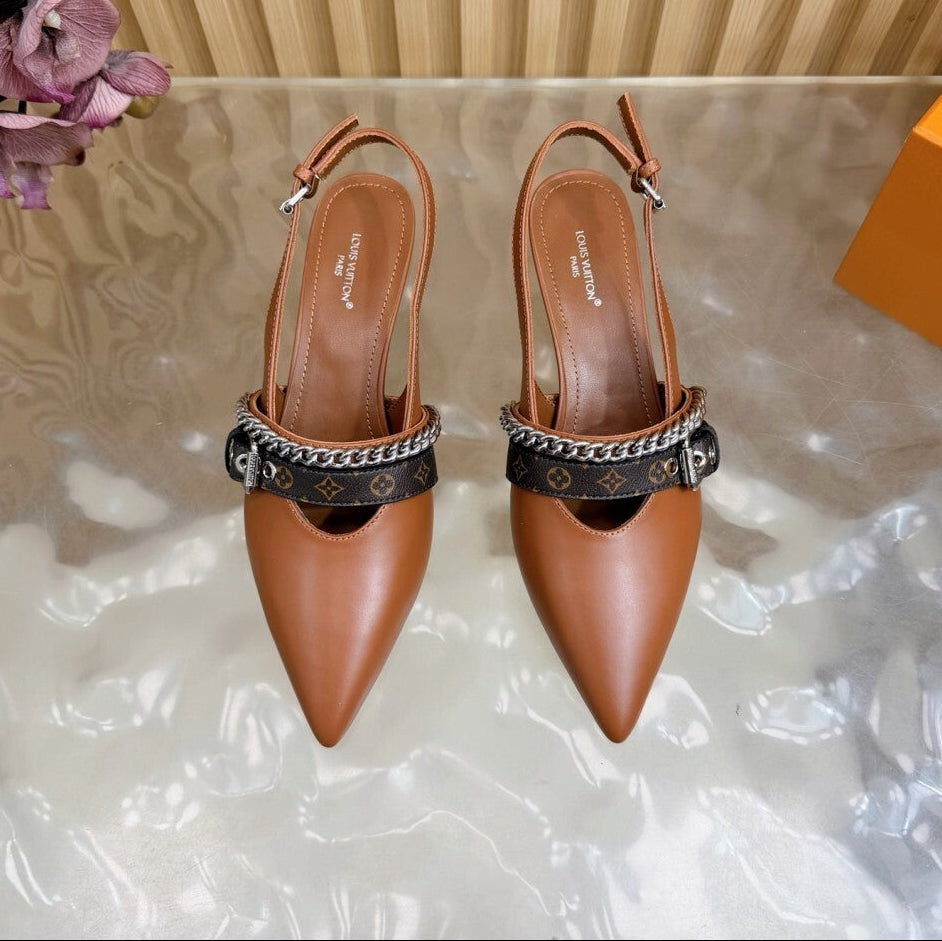 Louis Vuitton LV Vibe Slingback Pumps Brown