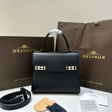 Delvaux Tempête MM Black Ferragens Prata