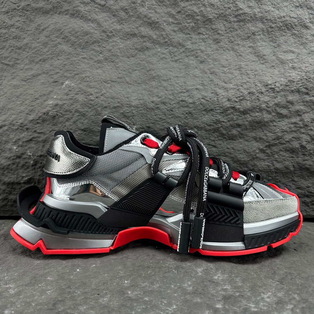 Dolce & Gabbana Space Trainers Silver/Red/Black