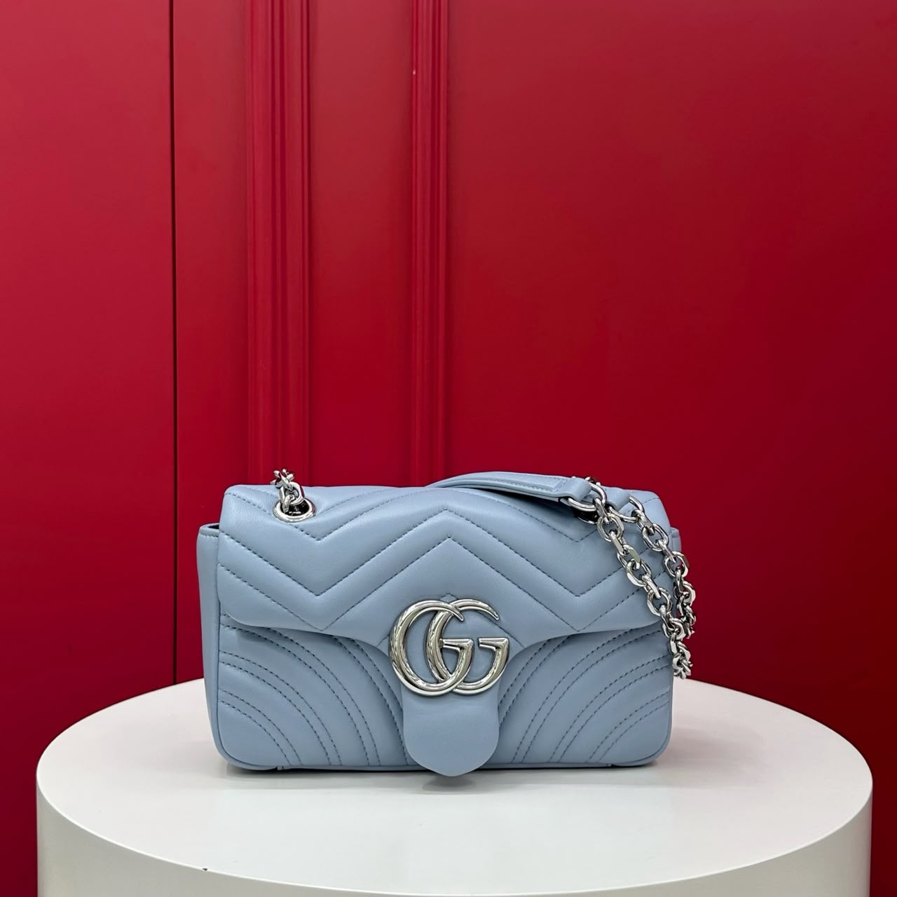 Gucci GG Marmont Small Matelasse Bag Blue