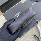 Saint Laurent Lou Camera Bag Black Ferragens Douradas