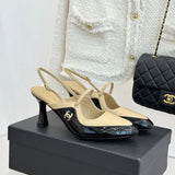 Chanel  Gabrielle Slingback Pumps Black / Beje