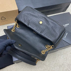 Yves Saint Laurent Calypso Lambskin Black Ferragens Douradas
