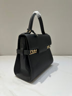 Delvaux Tempête MM Black Ferragens Douradas
