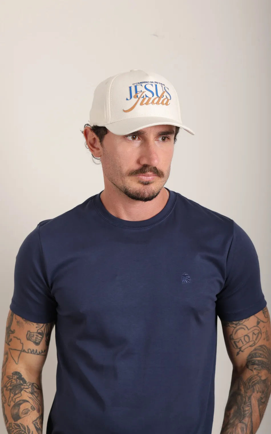 Boné Judá Jesus Signature Cream & Blue (Pronta Entrega)