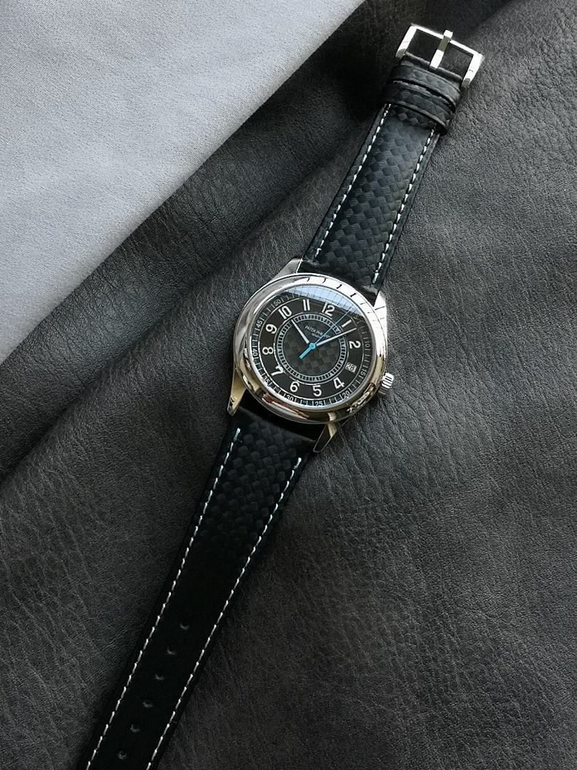 Patek Philippe Calatrava "Ebony" Black Dial with Sky-Blue Accents
