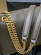 Yves Saint Laurent Calypso Lambskin Brown Ferragens Douradas
