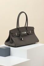 Shoulder Birkin Style Dark Grey Leather