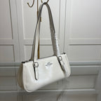 Coach Asher Shoulder Bag Shiny Crinkle Leather White