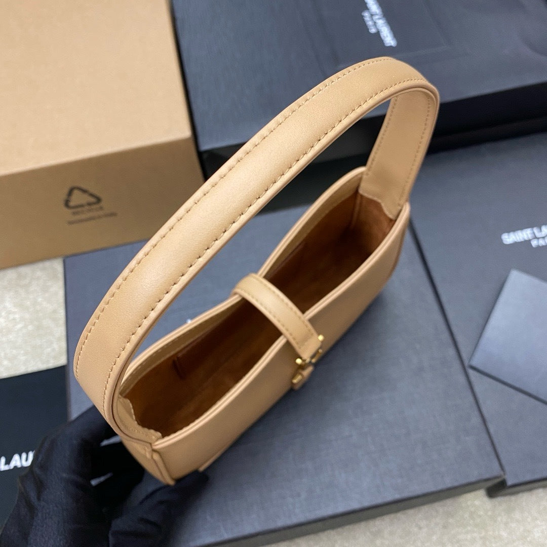 Saint Laurent Le 5 À 7 Top Handle Bag Nude Ferragens Douradas