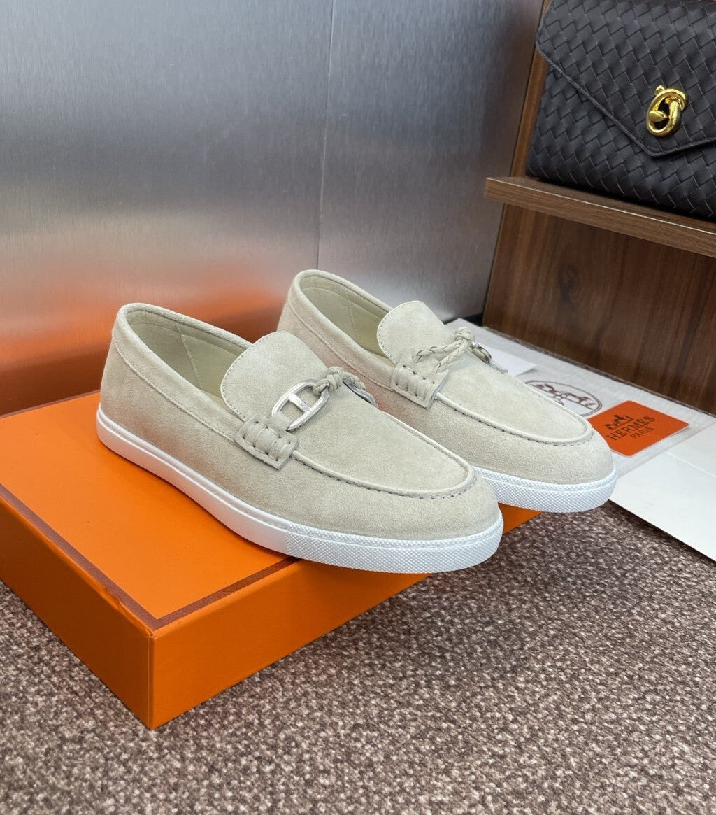 HERMES LOAFER White