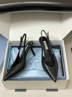 Prada  Slingback Pumps  Black Matte