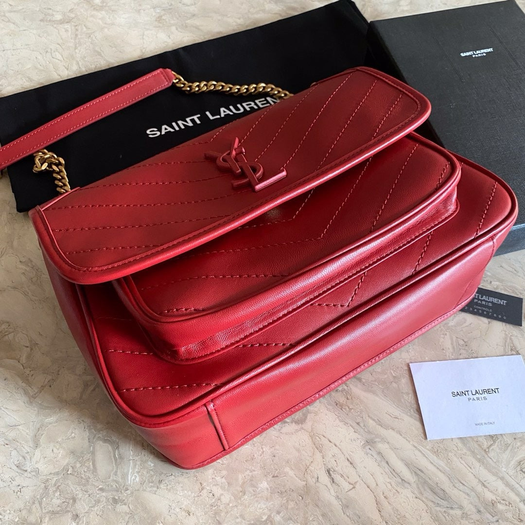 Saint Laurent NIKI baby Bag Red Ferragens Douradas