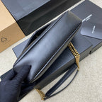 Yves Saint Laurent Calypso Lambskin Black Ferragens Douradas
