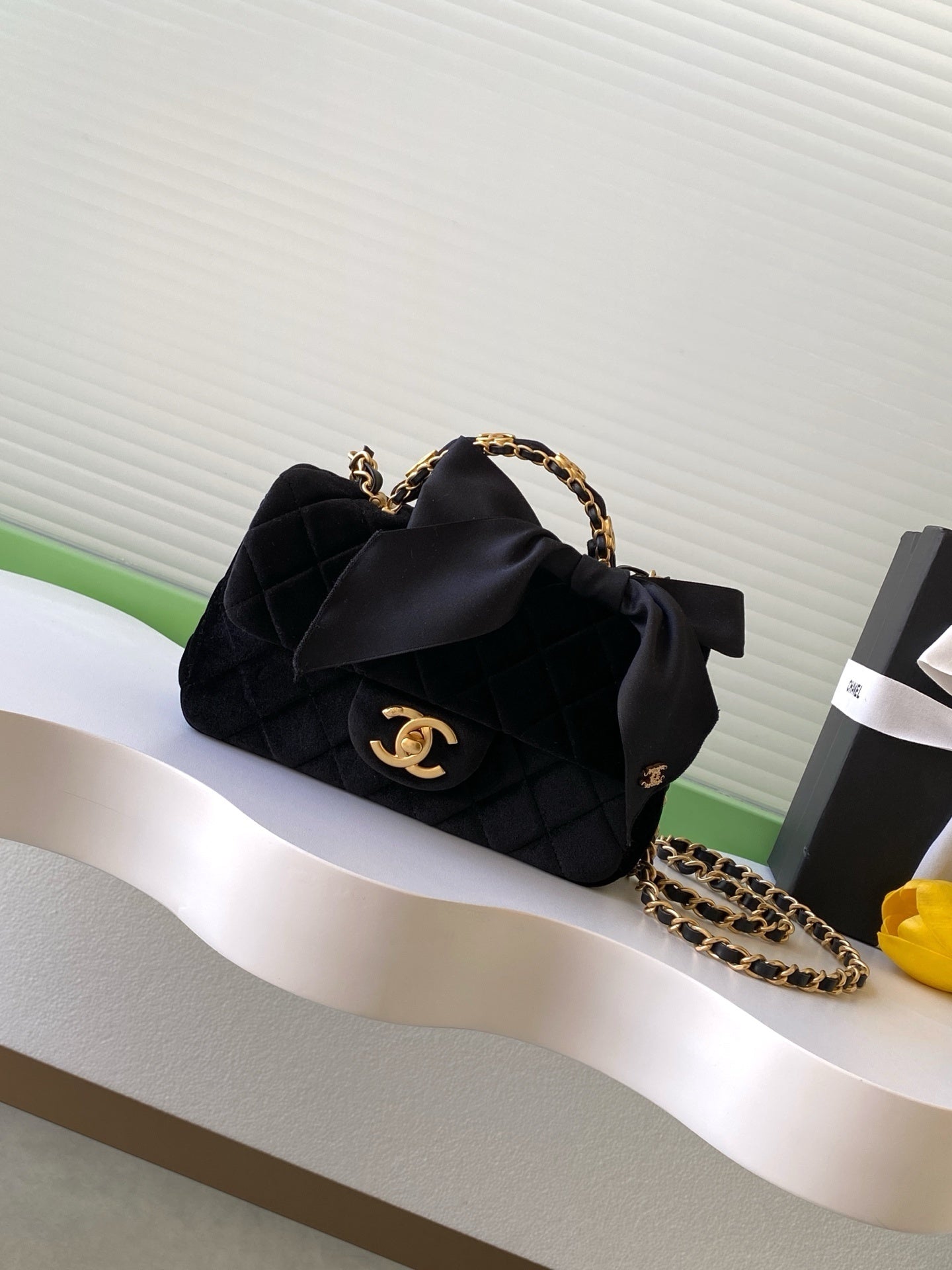 Mini Flap Bag Black Top  Handle CHANEL