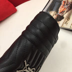 Yves Saint Laurent Envelope Black Ferragens Douradas