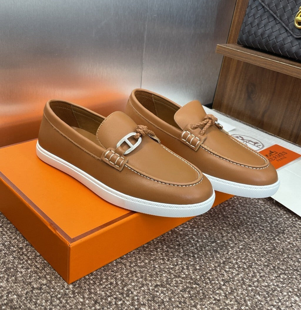 HERMES LOAFER Couro Brown
