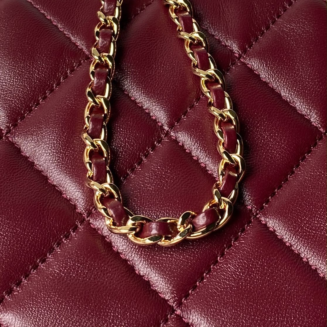 Chanel Mini Shopping Bag Dark Burgundy