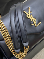 Yves Saint Laurent Calypso Lambskin Black Ferragens Douradas
