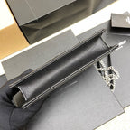 Saint Laurent Shoulder Bag Preta Ferragens Prata