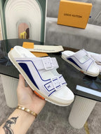 Sandália Louis Vuitton Trainer Mule White / Blue