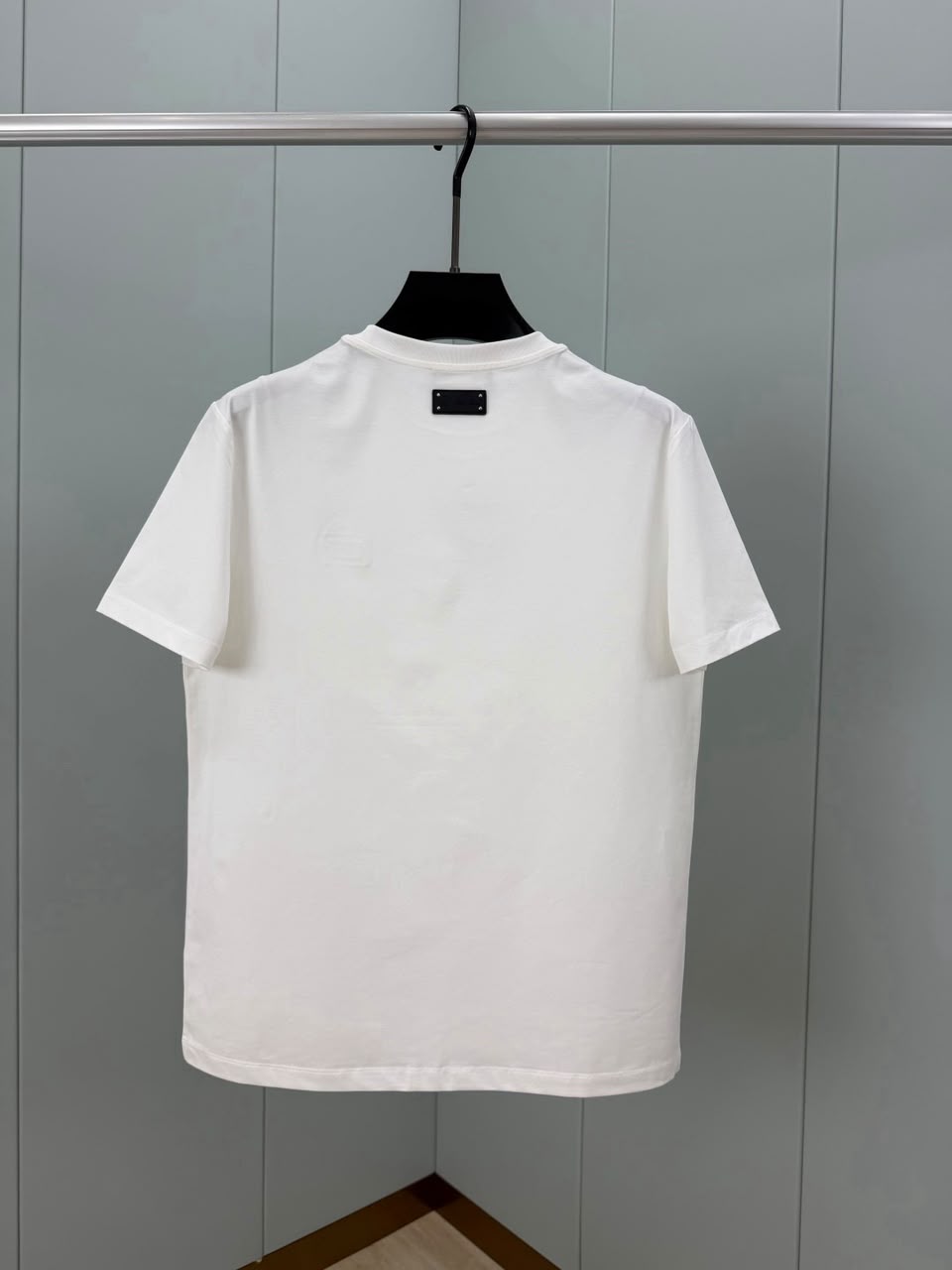 Loro Piana Camiseta de Algodão Com Placa de Logo em Couro