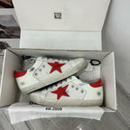 Golden Goose Super-Star White Net Red Star