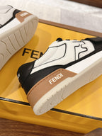 Fendi Match Black leather low-tops.